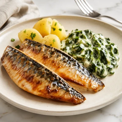 Wein zu Stekt Makrill med Stuvad Spenat: Rezept & Pairings