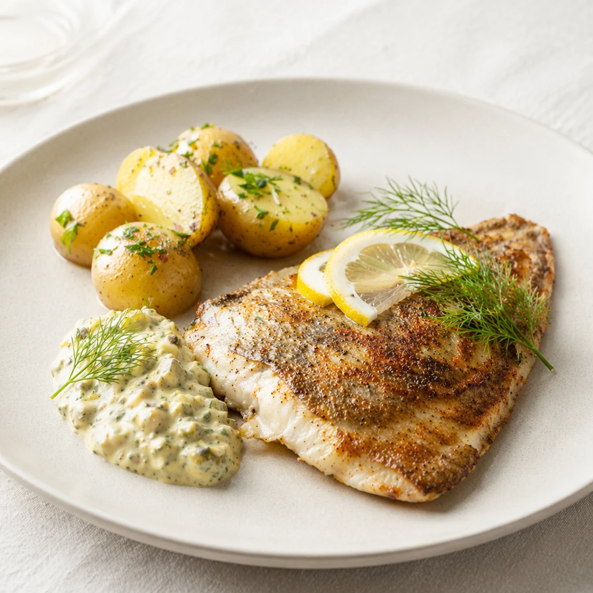 Abbinamento vino e cibo per Rødspættefilet med hjemmelavet remoulade og nye kartofler