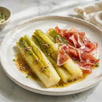 Best Wine Pairing for Leeks with Vinaigrette and Bayonne Ham
