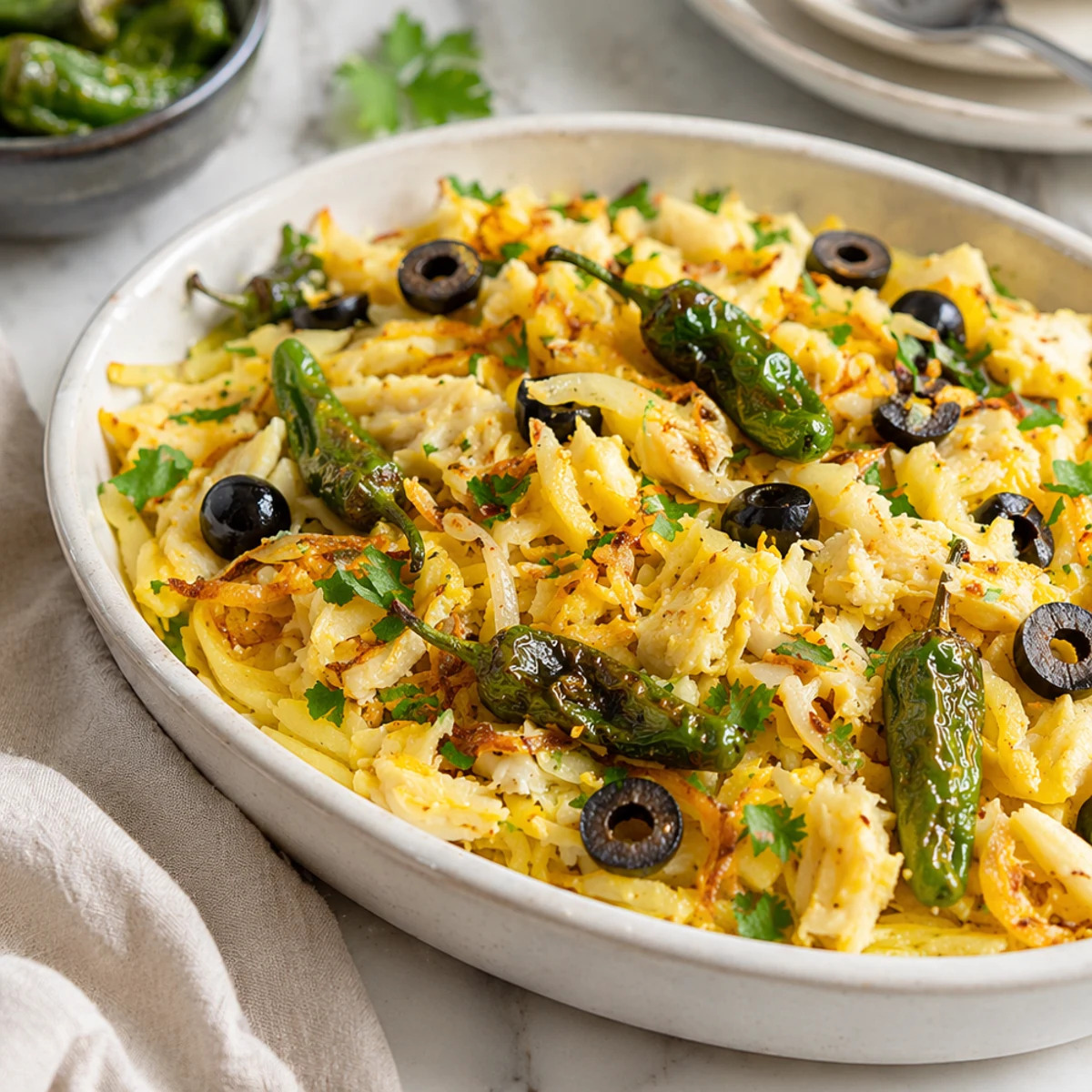 Vin till Bacalhau à Brás com Pimentos Padrón: bästa vinmatchning