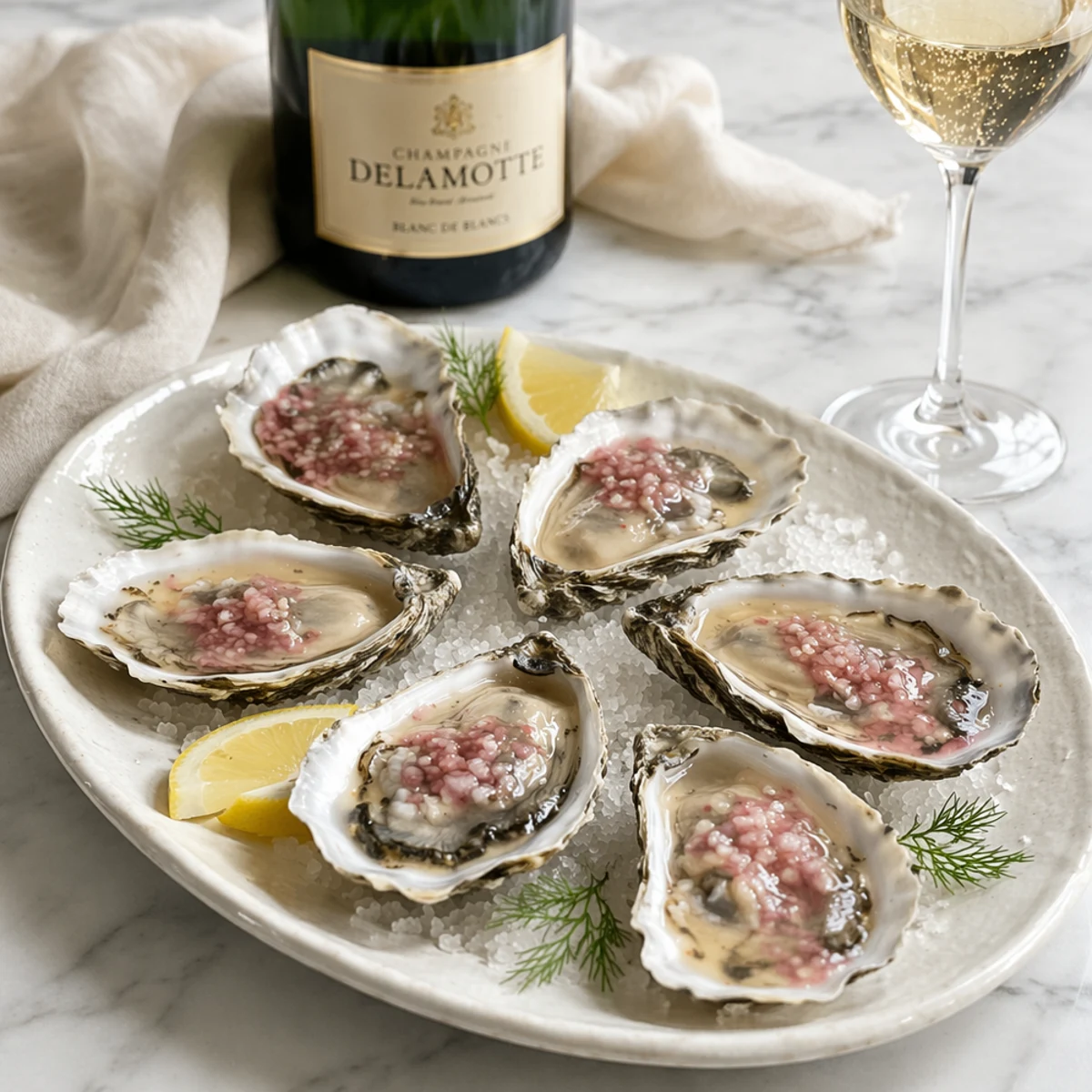Best Wine with Oysters with Champagne and Shallot Sauce