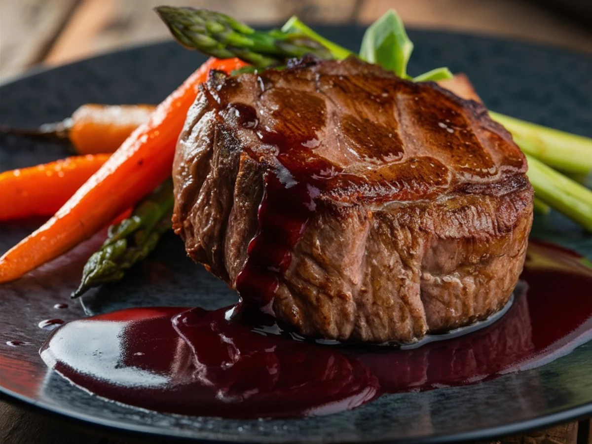 Best Wine Pairing for Beef Steak with Red Wine Sauce and Vegetables