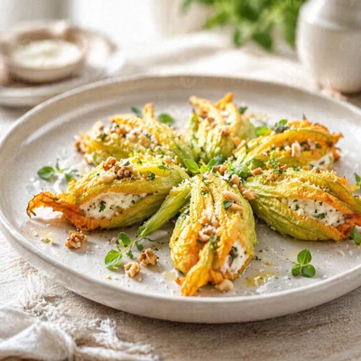 Il miglior vino con Fiori di Zucca Ripieni con Ricotta e Noci