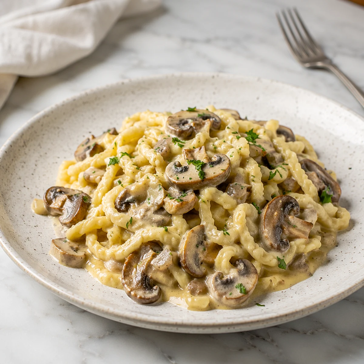 Spätzle mit Pilzrahmsoße : accord vin et mets pour un mariage parfait