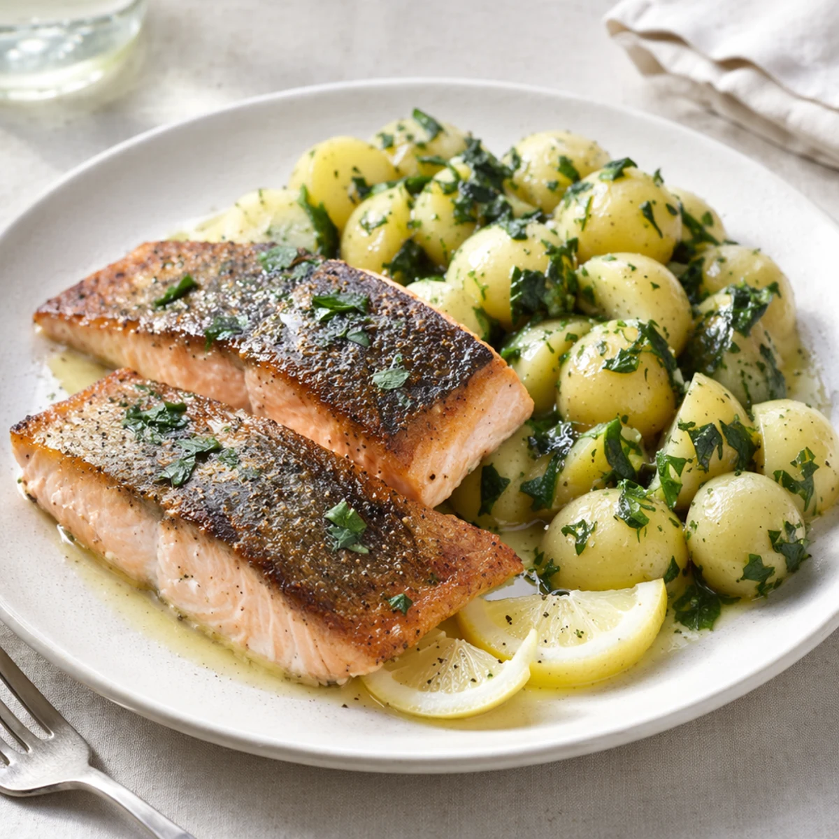 Best Wine with Pan Seared Salmon and Lemon Butter | Gastrona