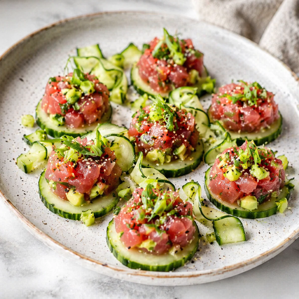 Abbinamento vino e cibo: il miglior vino per Tonfisk Tartare på Gurkskivor
