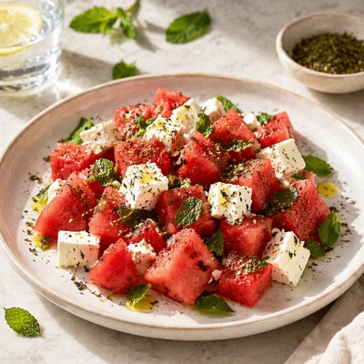 Best Wine Pairing for Watermelon with Bulgarian Cheese, Mint and Za'atar