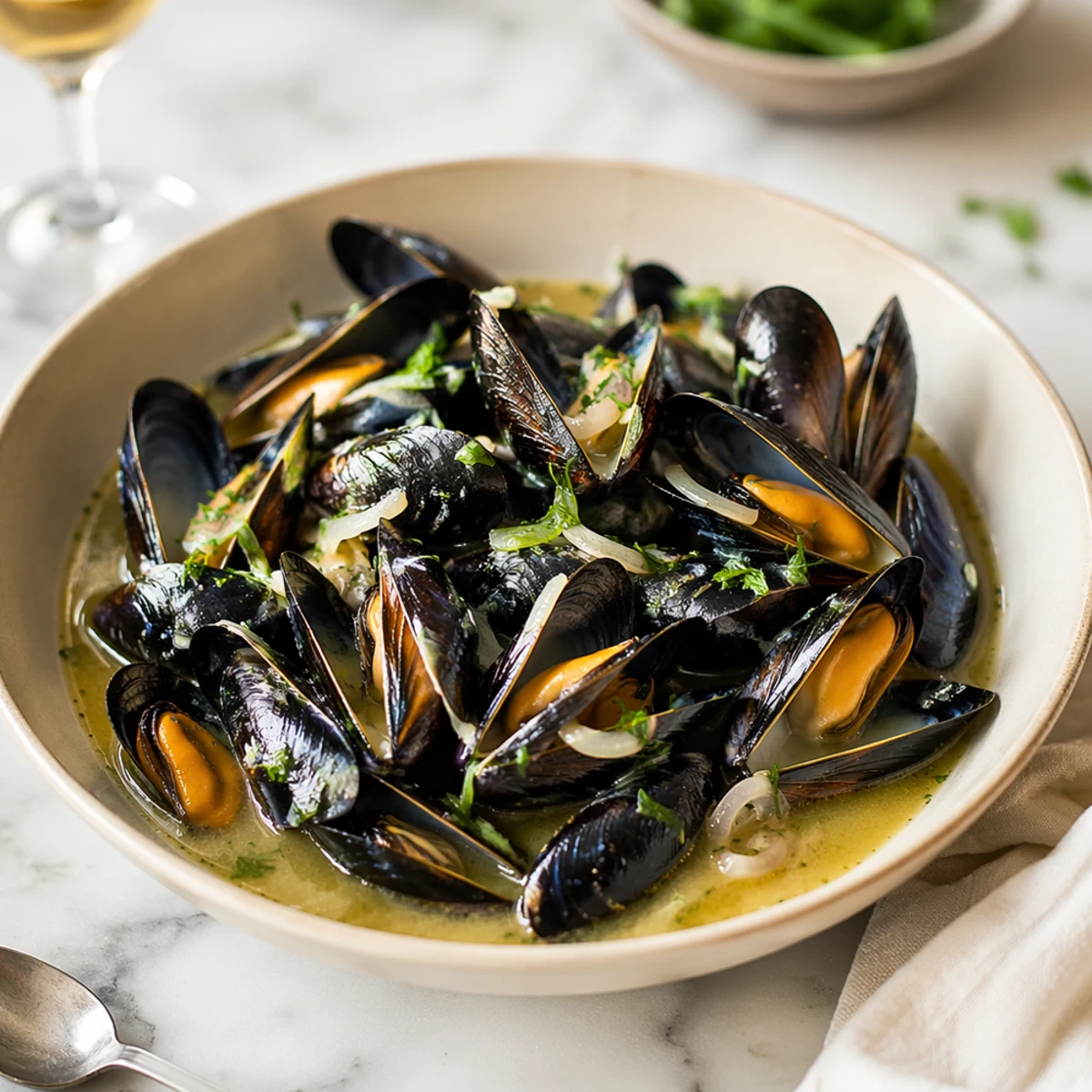 Wijn bij Moules marinières au cidre et estragon: de beste keuzes